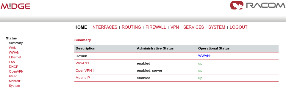 OpenVPN server and Mobile IP are running