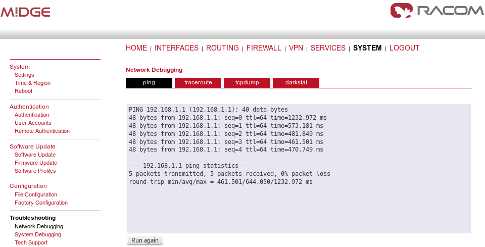 Testing OpenVPN (ping from the client to the server)