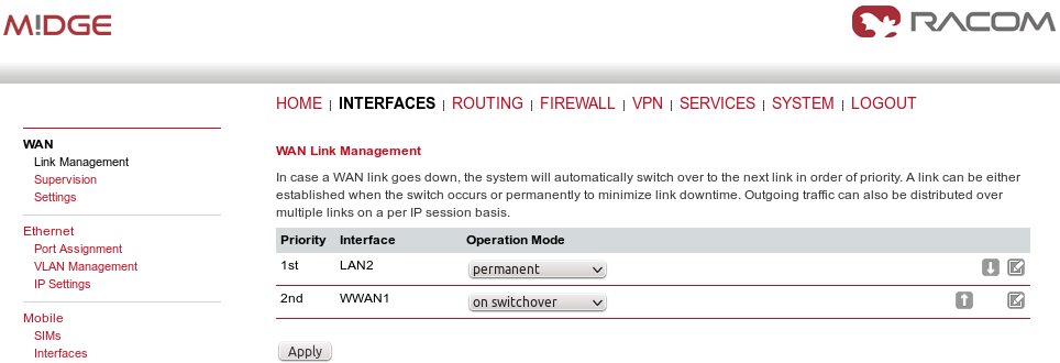 WAN Link Management