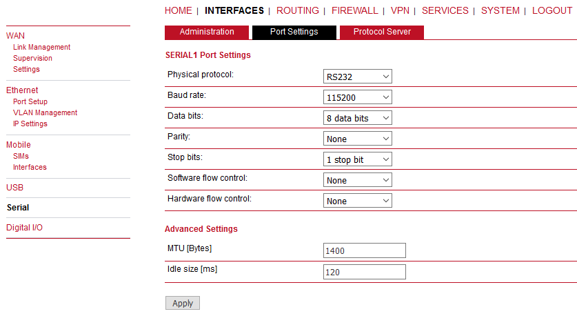 Port Settings