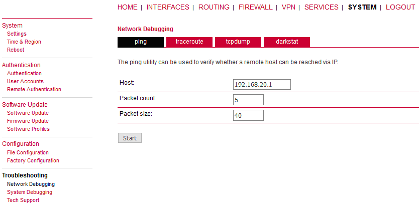 Ping test