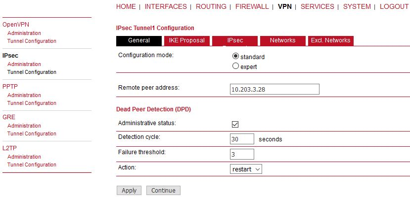 M!DGE2 B – General IPsec configuration