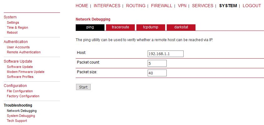 Run the PING to verify accessibility