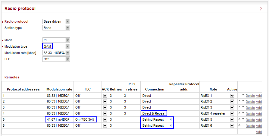 Base station protocol configuration