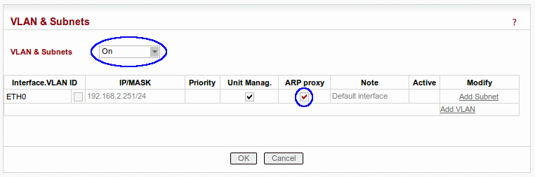 Enabling the ARP proxy