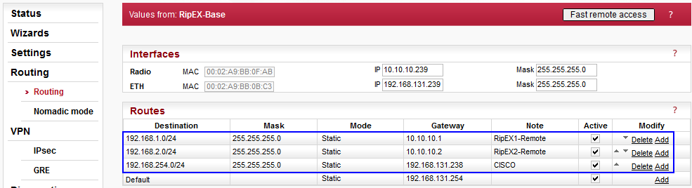 RipEX-Base Routing