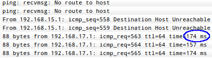 RipEX A Ping packets – backup (direct) path