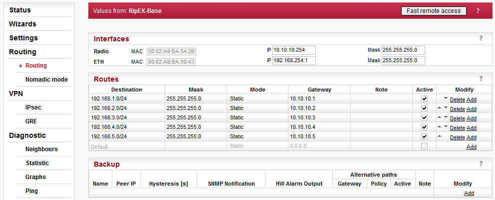 RipEX-Base Routing