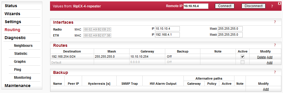 Repeater station Routing rules