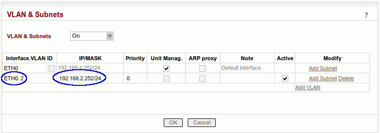 RipEX B VLAN configuration