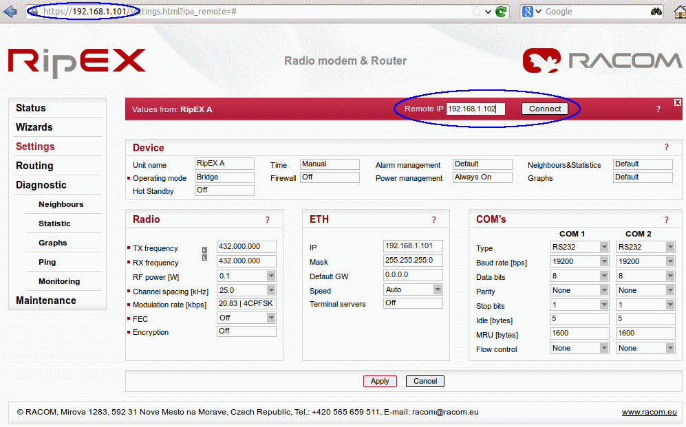 Connection via Fast Remote Access