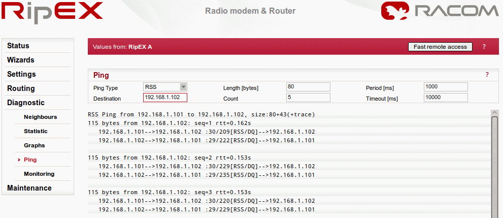 Ping on-line report