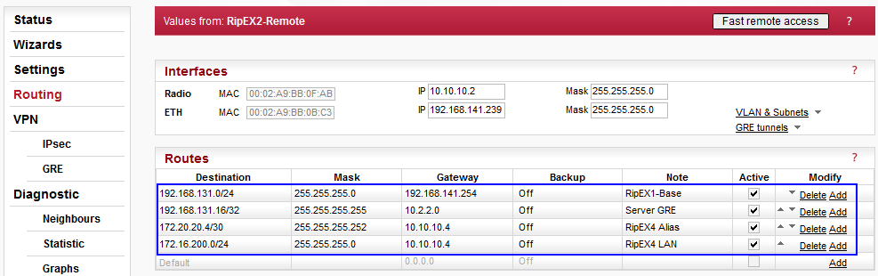 RipEX2-Remote routing rules