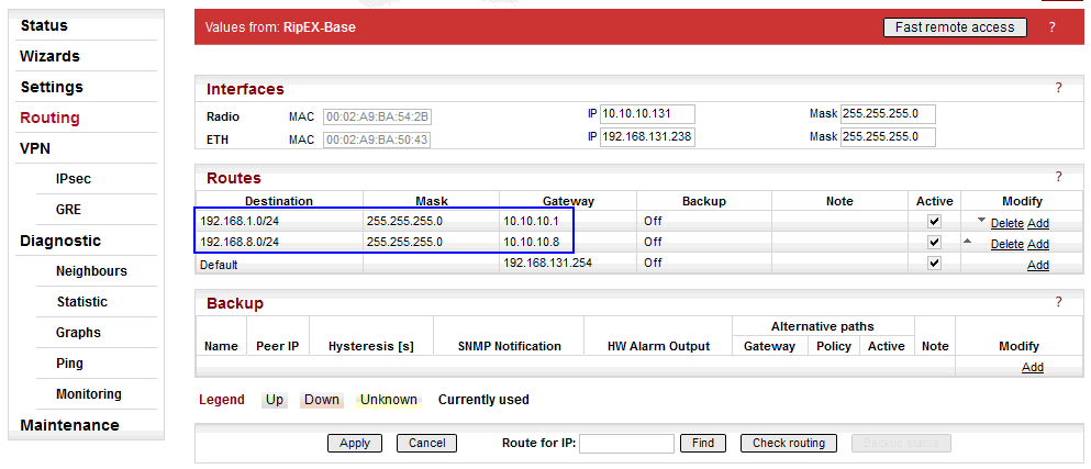 RipEX-Base Routing