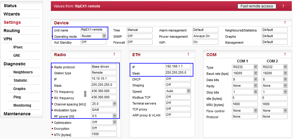 RipEX-Base IPsec association configuration #2