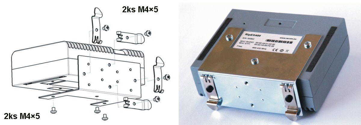 Vertical lengthwise mounting to DIN rail