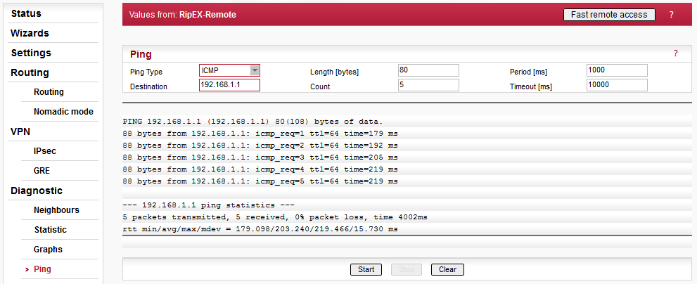 Remote unit – Accessibility check