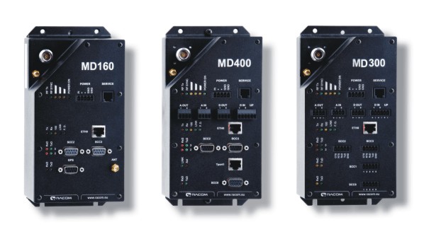 Radio modem MD160 with Cannon connectors, MD400 with Cannon connectors and MD300 with screw clamps