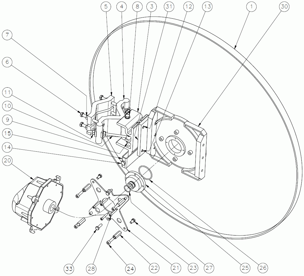 Installation diagram for the Arkivator antenna, 99 cm