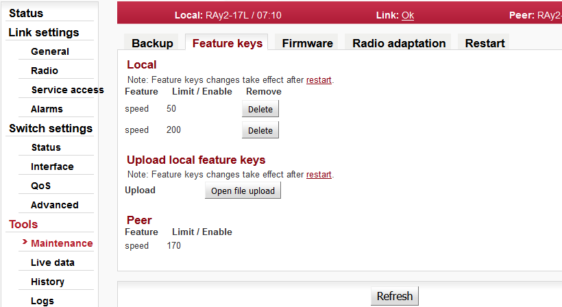 Tools - Feature keys