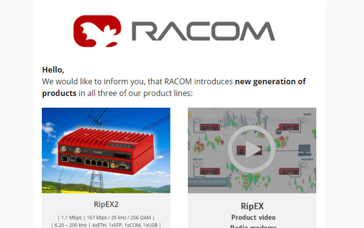 We would like to inform you, that RACOM introduces new generation of products in all three...