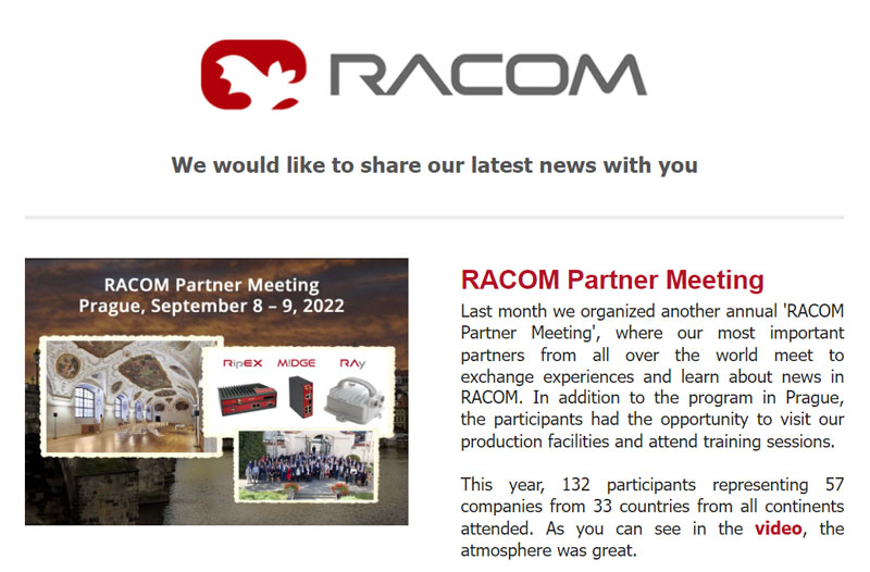RACOM Partner Meeting, Hard times for manufacturers, WebService, Protocols on Radio...