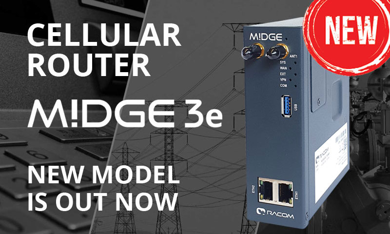 Cellular router M!DGE3e, New website, New logo